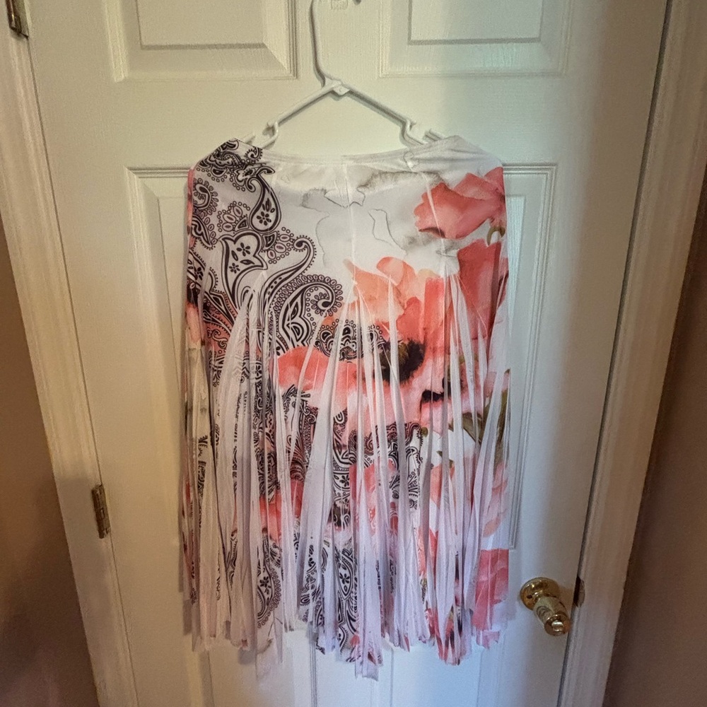 Floral and Paisley Fringe Skirt